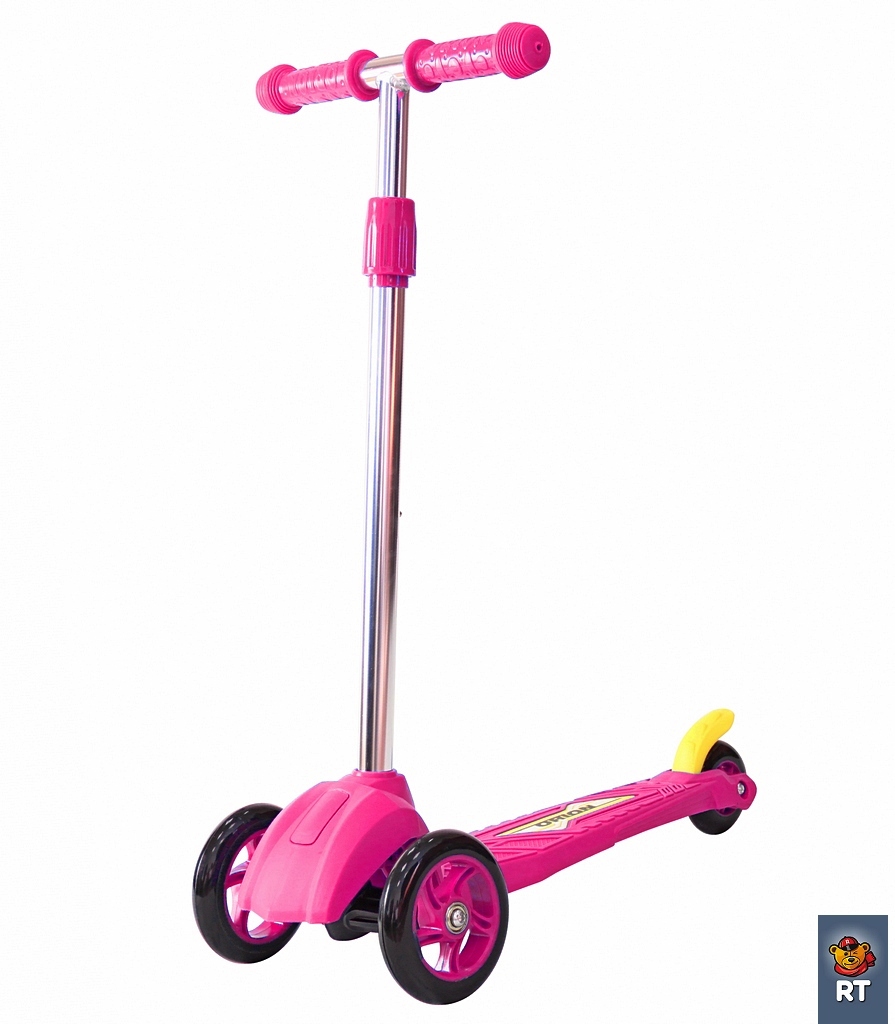 Детский трехколесный самокат розового цвета RT ORION MINI 164в2  